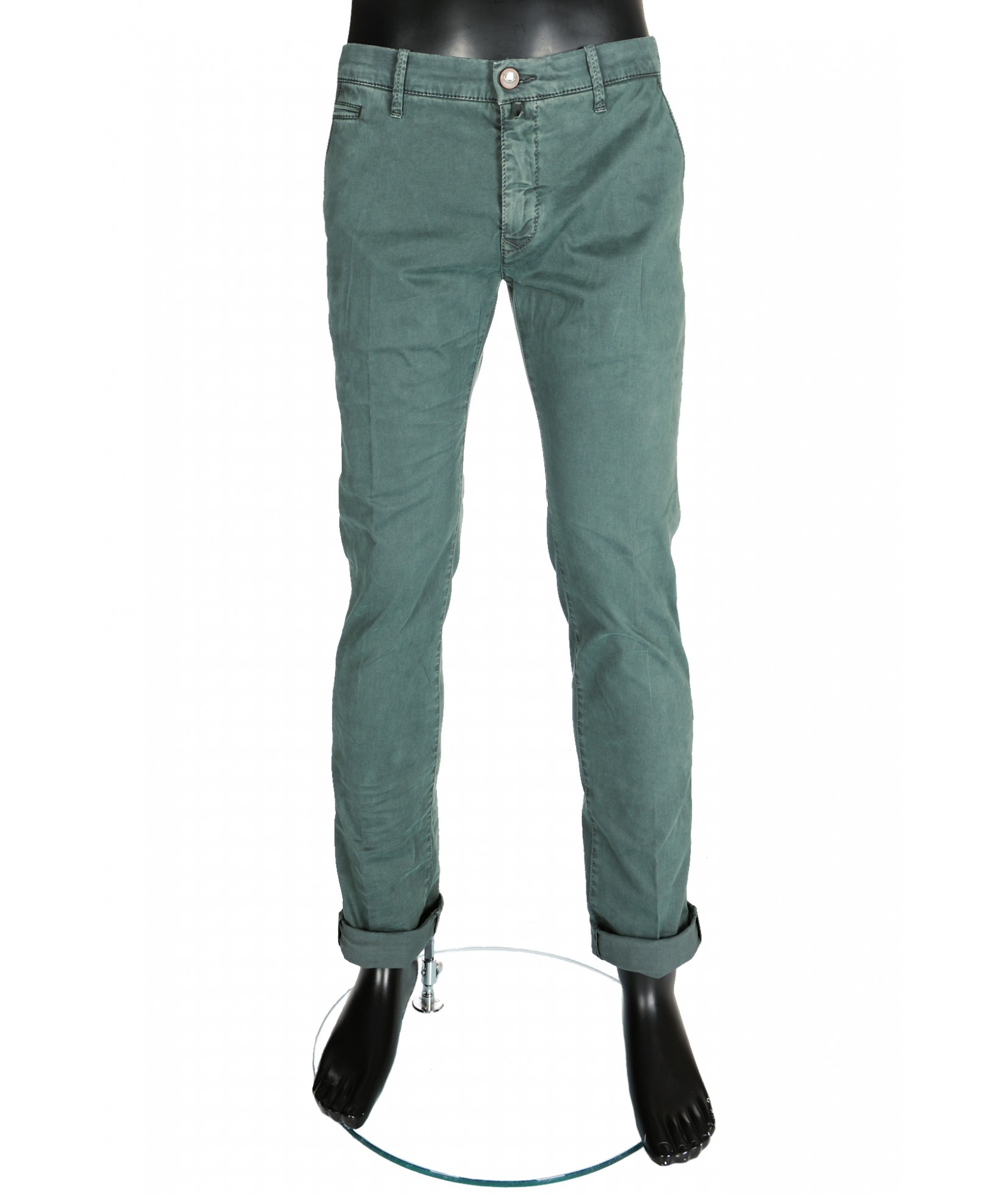 Green jeans with pockets on the side clearance