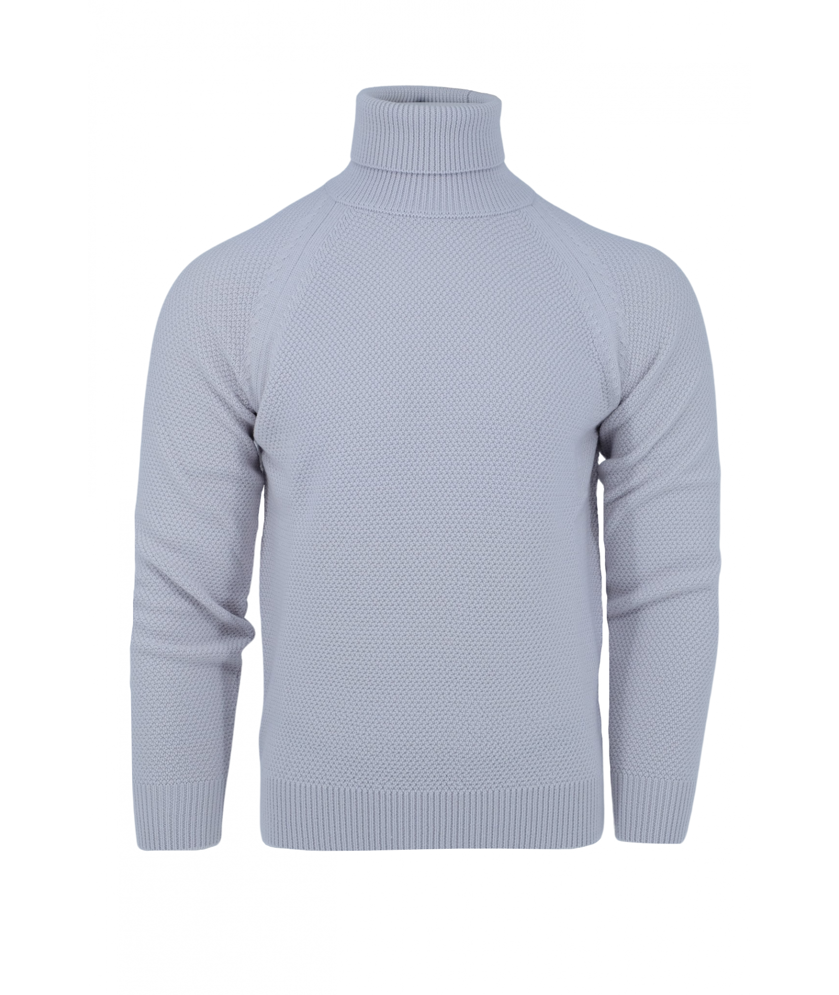 PULL COL MONTANT EN LAINE gris clair (37952)