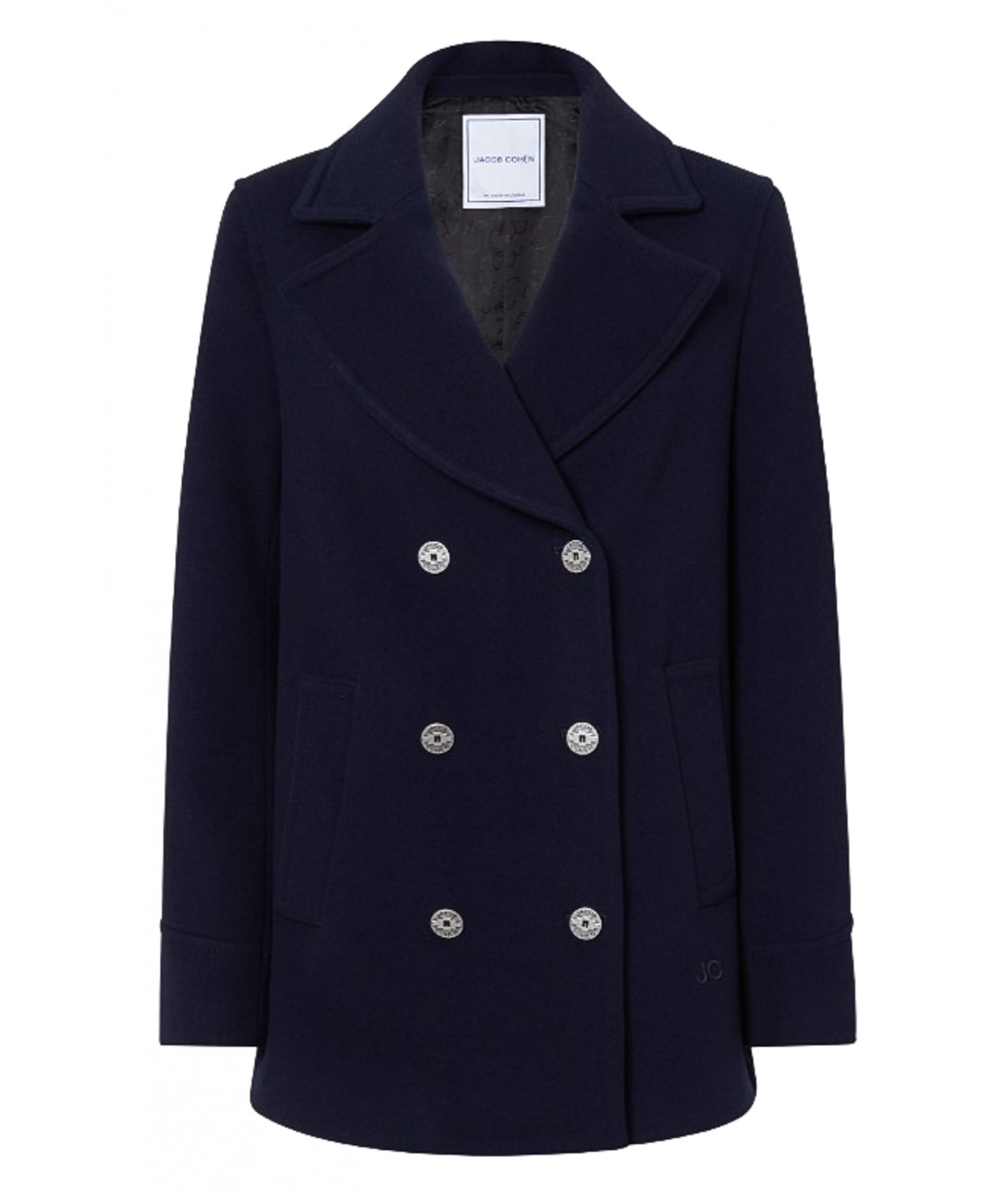Jacob cohën blue wool and cashmere peacoat (38029)