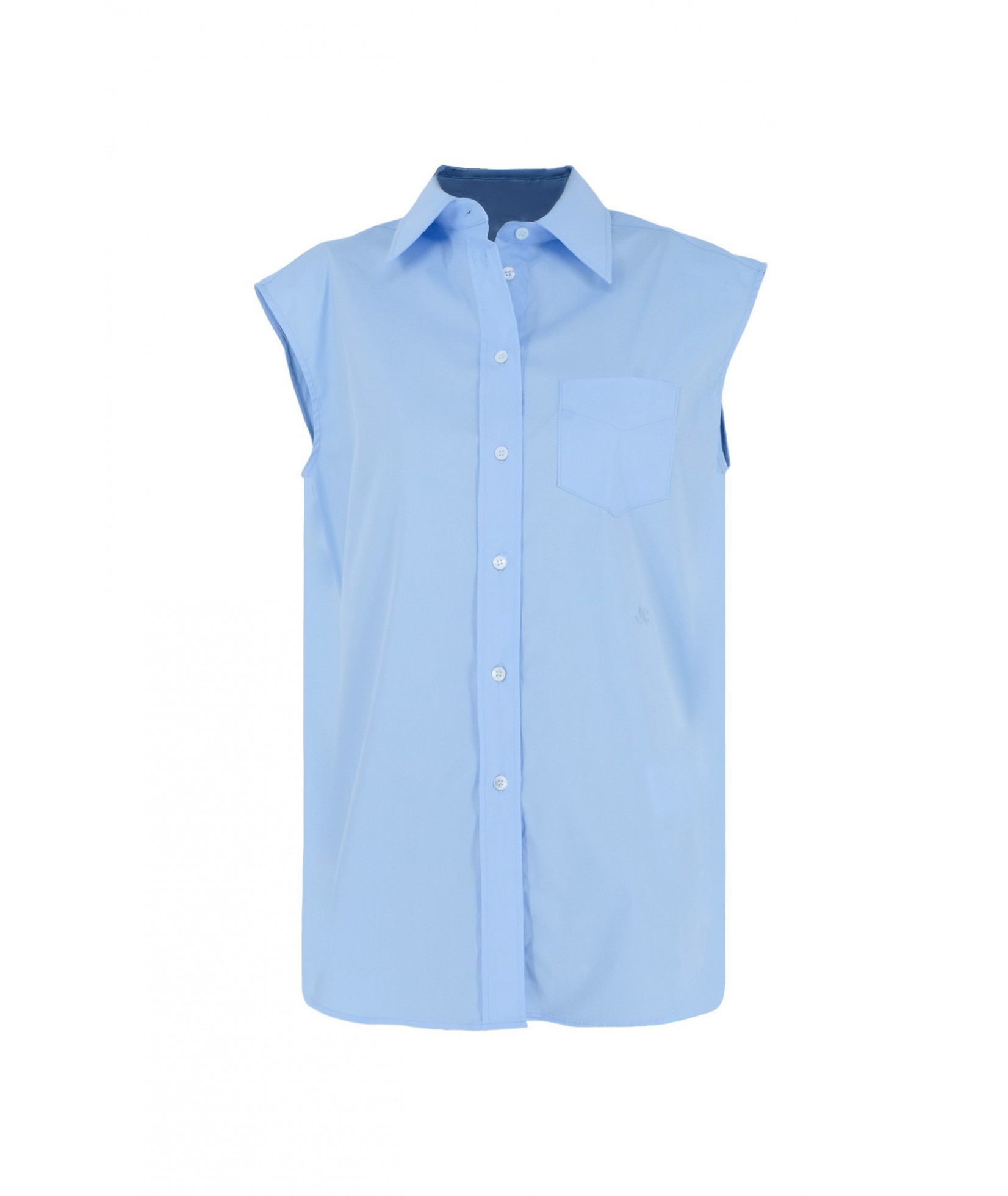 jacob cohen LIGHT BLUE SLEEVELESS POPLIN SHIRT (38483)