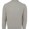 Pull col montant en laine beige (37954)