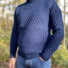 PULL COL MONTANT EN LAINE BLEU (37957), photo 4