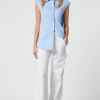 jacob cohen LIGHT BLUE SLEEVELESS POPLIN SHIRT (38483), photo 2