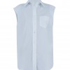 JACOB COHEN WHITE SLEEVELESS POPLIN SHIRT (38482)