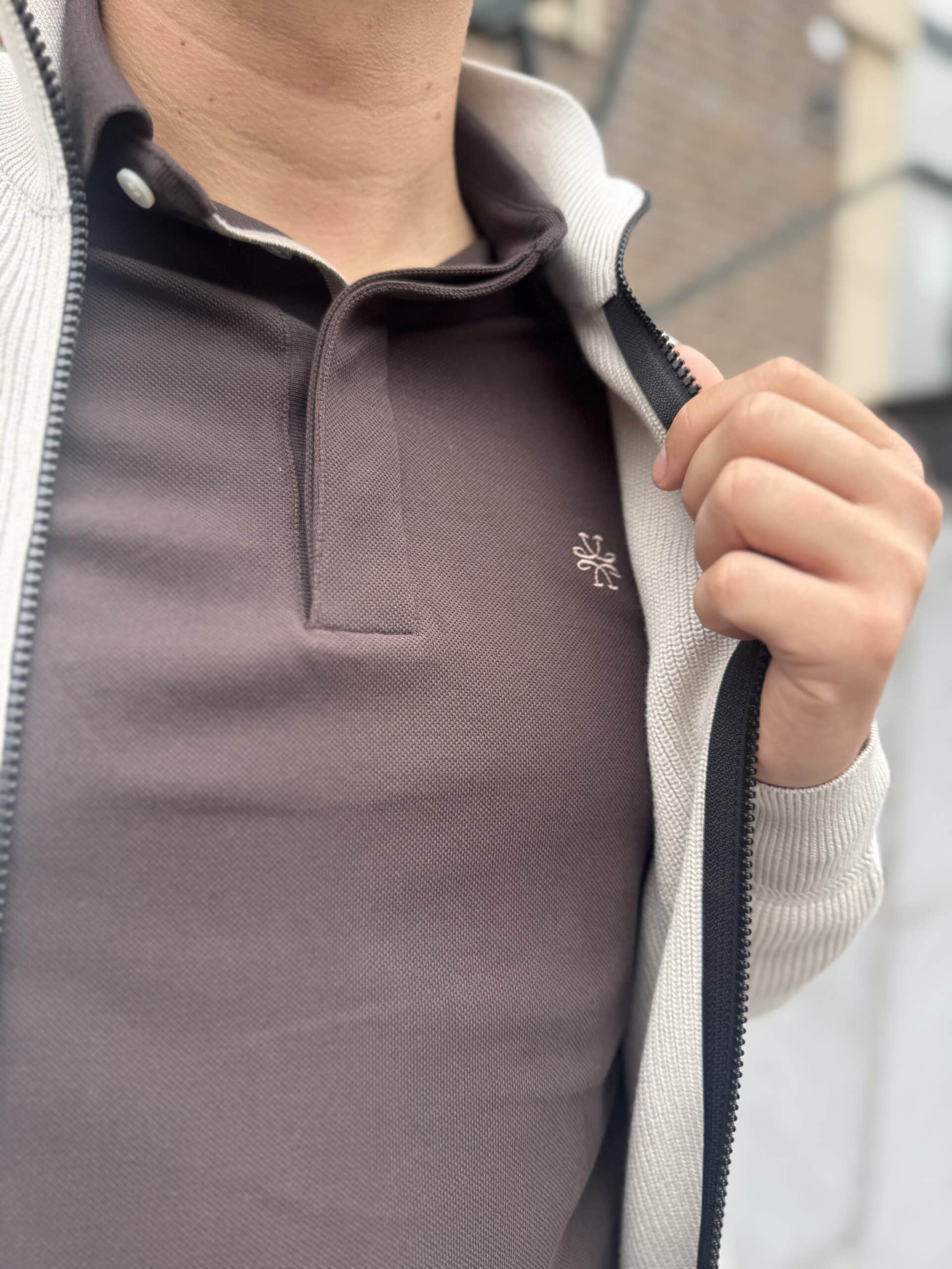 Jacob Cohën - Poloshirt longsleeve bruin (43343) Jacob Cohën - Poloshirt longsleeve bruin (43343)