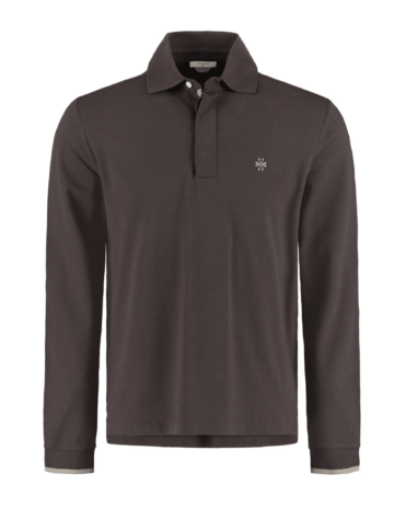 Jacob Cohën - Poloshirt longsleeve bruin (43343) Jacob Cohën - Poloshirt longsleeve bruin (43343)
